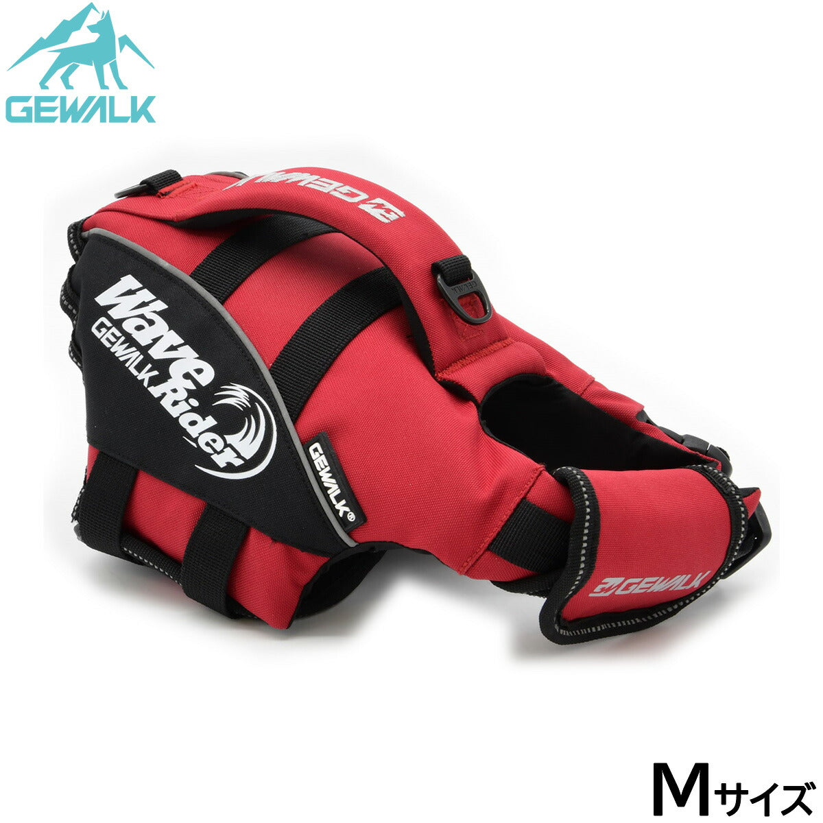 ジウォーク GEWALK ウェーブライダー エコ ライフジャケット 犬用 M レッド