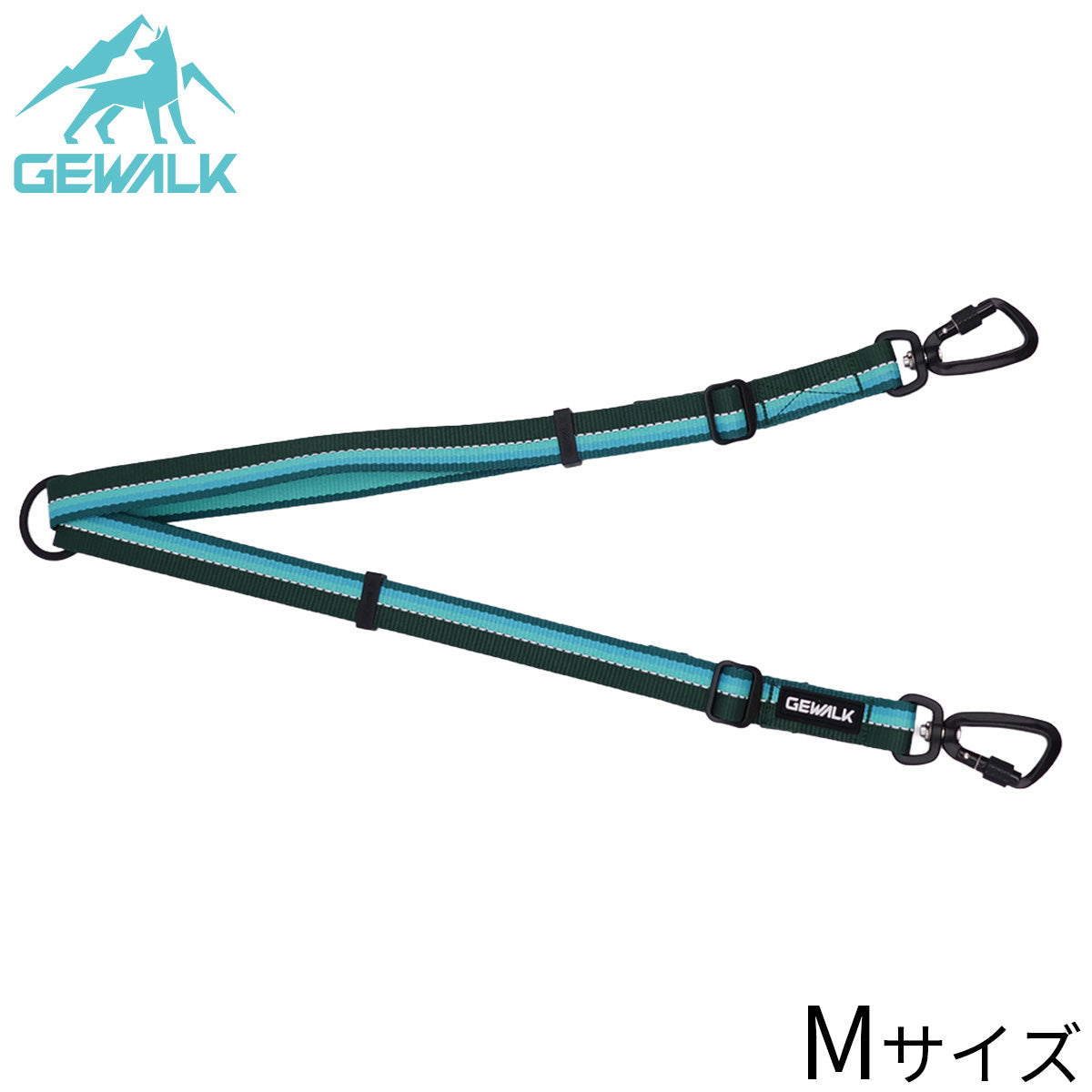 ジウォーク GEWALK GW ダブル リーシュ エコ 2頭引きリード M ブルー