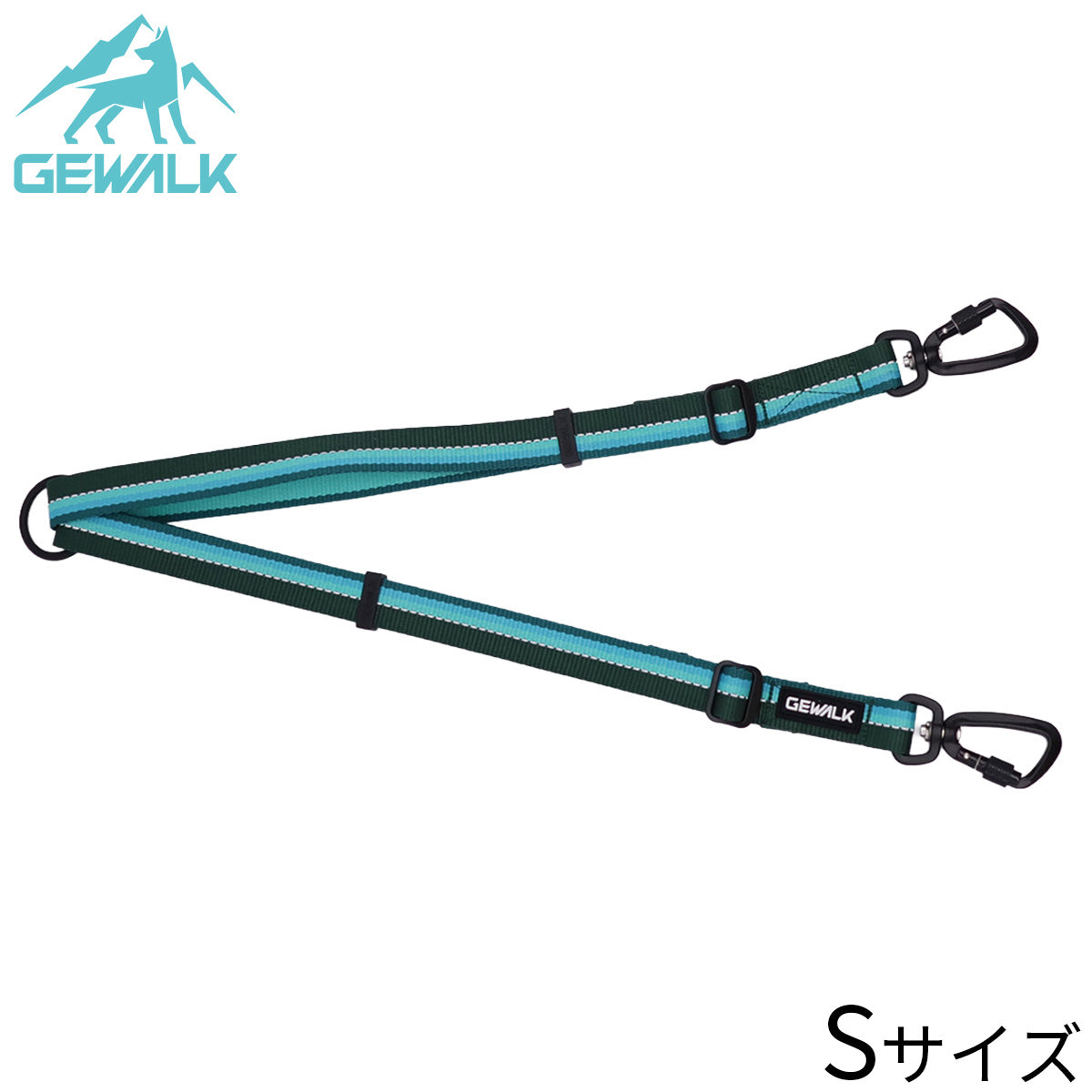 ジウォーク GEWALK GW ダブル リーシュ エコ 2頭引きリード S ブルー