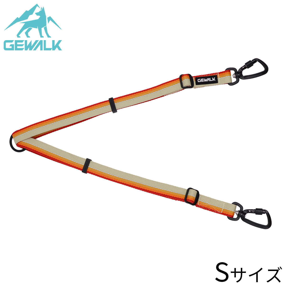 ジウォーク GEWALK GW ダブル リーシュ エコ 2頭引きリード S オレンジ