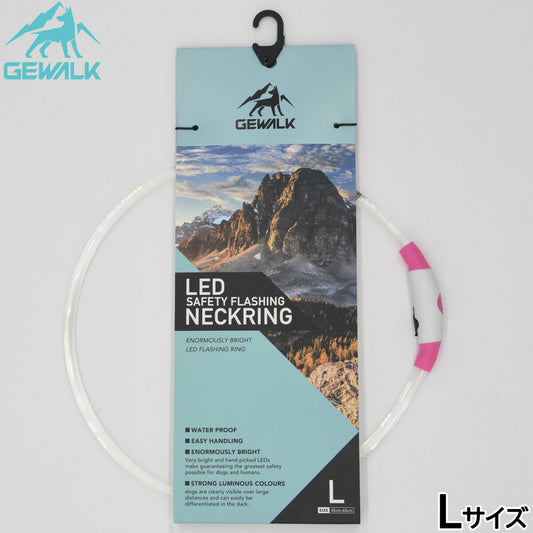 ジウォーク GEWALK LED ウォータープルーフ セーフティ ネックリング L ピンク