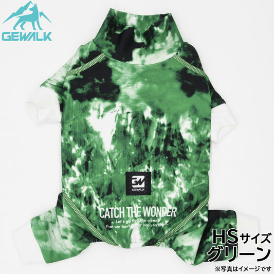 ジウォーク GEWALK マーブル プリント プロテクト ストレッチ ロンパース HS グリーン
