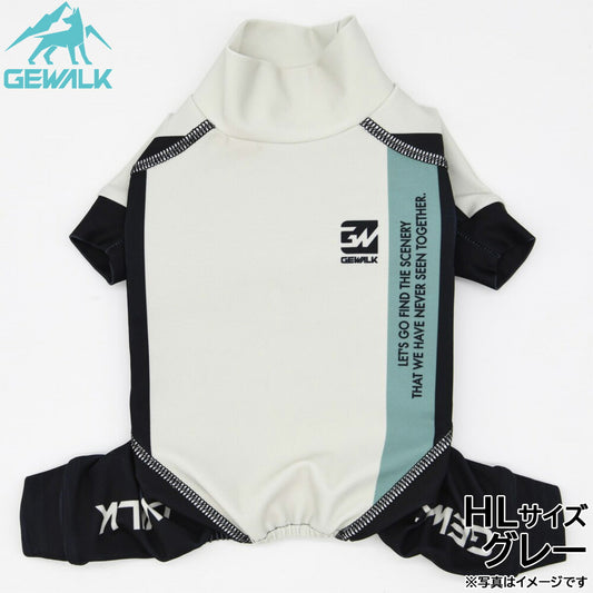 ジウォーク GEWALK トリコロール カラー プリント プロテクト ストレッチ ロンパース HL グレー