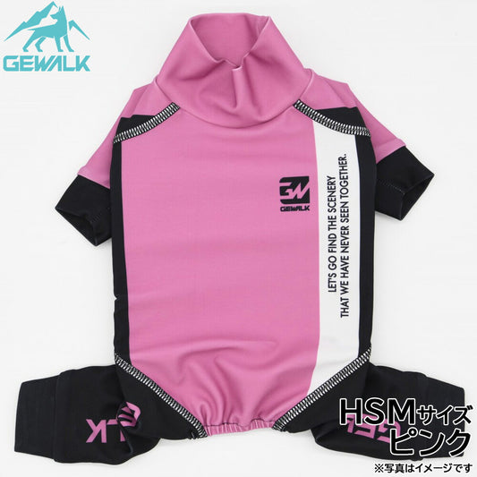 ジウォーク GEWALK トリコロール カラー プリント プロテクト ストレッチ ロンパース HSM ピンク