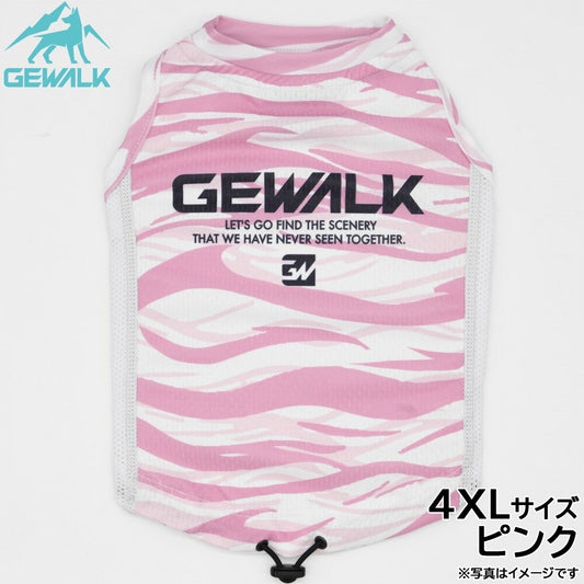 ジウォーク GEWALK ウェーブ プリント アクティブ クーリング タンクトップ 4XL ピンク