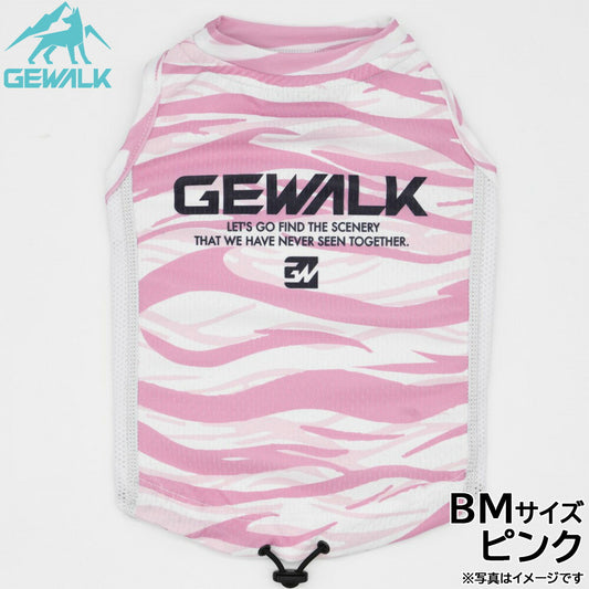 ジウォーク GEWALK ウェーブ プリント アクティブ クーリング タンクトップ BM ピンク