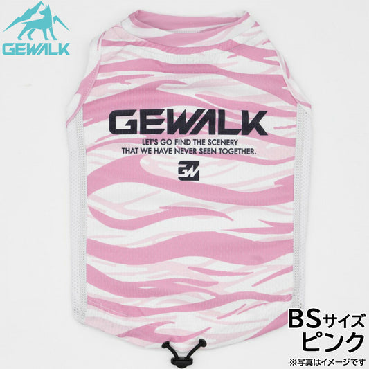 ジウォーク GEWALK ウェーブ プリント アクティブ クーリング タンクトップ BS ピンク