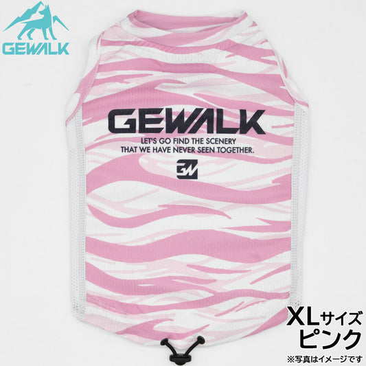 ジウォーク GEWALK ウェーブ プリント アクティブ クーリング タンクトップ XL ピンク