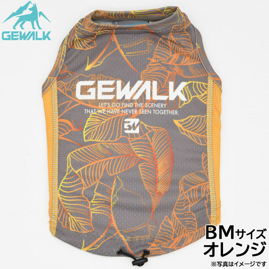 ジウォーク GEWALK リーフ プリント アクティブ クーリング タンクトップ BM オレンジ