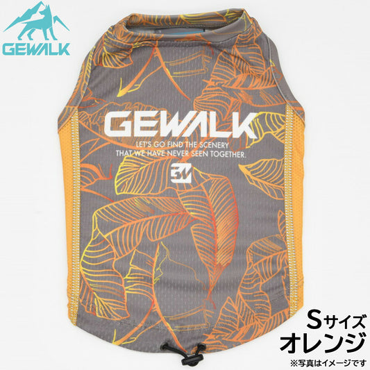 ジウォーク GEWALK リーフ プリント アクティブ クーリング タンクトップ S オレンジ
