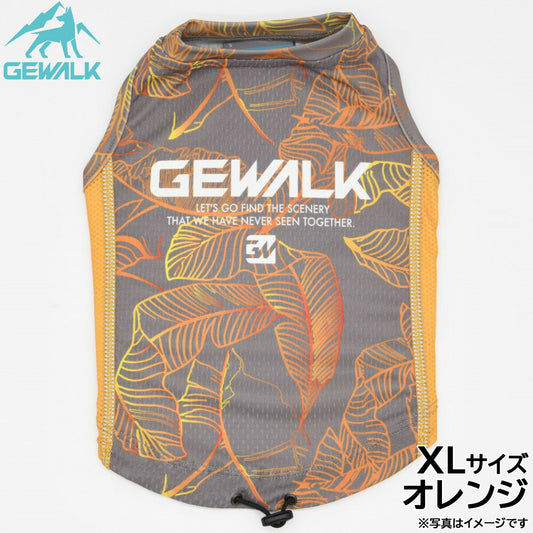 ジウォーク GEWALK リーフ プリント アクティブ クーリング タンクトップ XL オレンジ