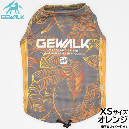 ジウォーク GEWALK リーフ プリント アクティブ クーリング タンクトップ XS オレンジ