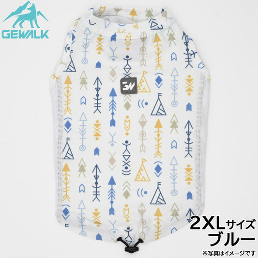 ジウォーク GEWALK ネイティブアメリカン プリント アクティブ サンシェード タンクトップ 2XL ブルー