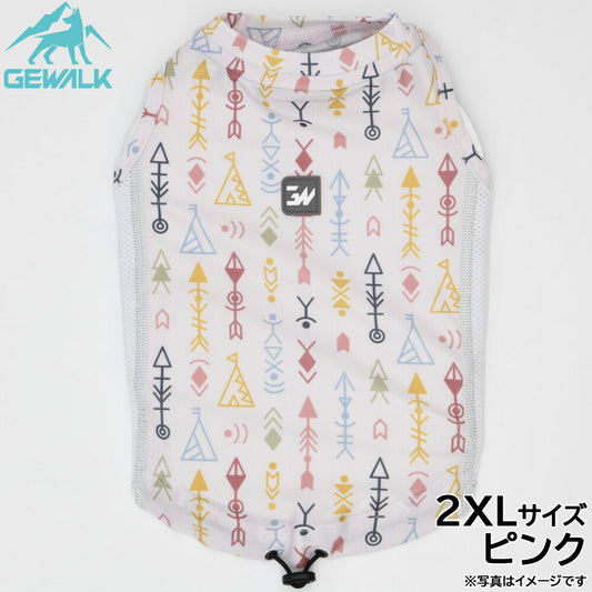 ジウォーク GEWALK ネイティブアメリカン プリント アクティブ サンシェード タンクトップ 2XL ピンク