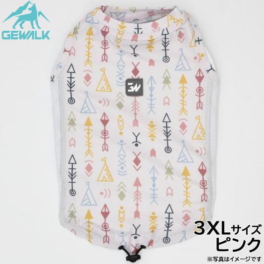 ジウォーク GEWALK ネイティブアメリカン プリント アクティブ サンシェード タンクトップ 3XL ピンク