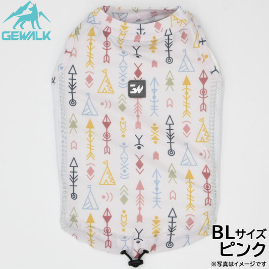 ジウォーク GEWALK ネイティブアメリカン プリント アクティブ サンシェード タンクトップ BL ピンク