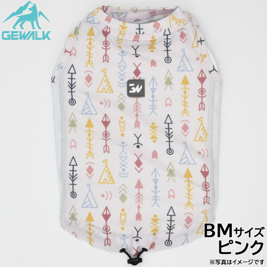 ジウォーク GEWALK ネイティブアメリカン プリント アクティブ サンシェード タンクトップ BM ピンク