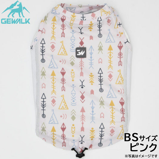 ジウォーク GEWALK ネイティブアメリカン プリント アクティブ サンシェード タンクトップ BS ピンク