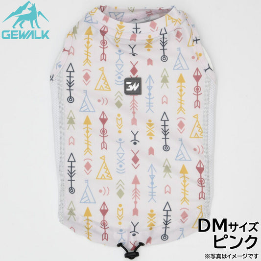 ジウォーク GEWALK ネイティブアメリカン プリント アクティブ サンシェード タンクトップ DM ピンク