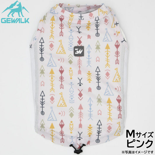 ジウォーク GEWALK ネイティブアメリカン プリント アクティブ サンシェード タンクトップ M ピンク