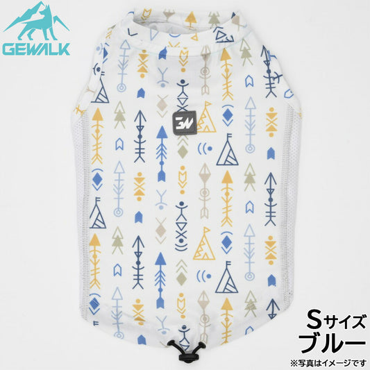 ジウォーク GEWALK ネイティブアメリカン プリント アクティブ サンシェード タンクトップ S ブルー