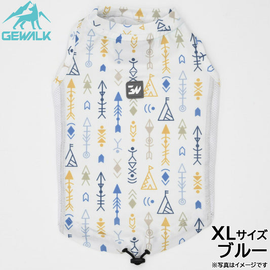 ジウォーク GEWALK ネイティブアメリカン プリント アクティブ サンシェード タンクトップ XL ブルー