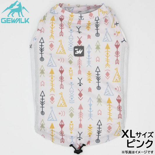 ジウォーク GEWALK ネイティブアメリカン プリント アクティブ サンシェード タンクトップ XL ピンク