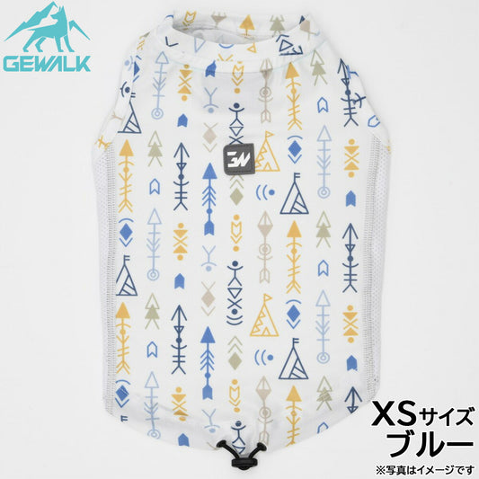ジウォーク GEWALK ネイティブアメリカン プリント アクティブ サンシェード タンクトップ XS ブルー