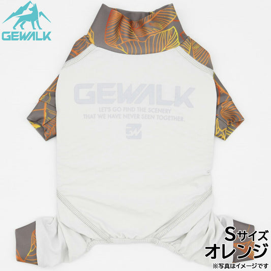 ジウォーク GEWALK リーフ プリント マイナス フリージング ロンパース S オレンジ