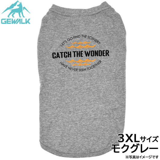 ジウォーク GEWALK センター ウェーブ プリント グラフィック Tシャツ 3XL モクグレー