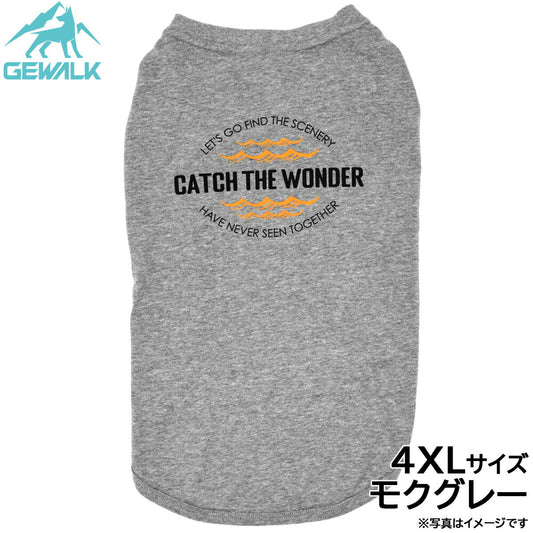 ジウォーク GEWALK センター ウェーブ プリント グラフィック Tシャツ 4XL モクグレー