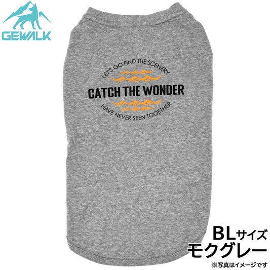 ジウォーク GEWALK センター ウェーブ プリント グラフィック Tシャツ BL モクグレー