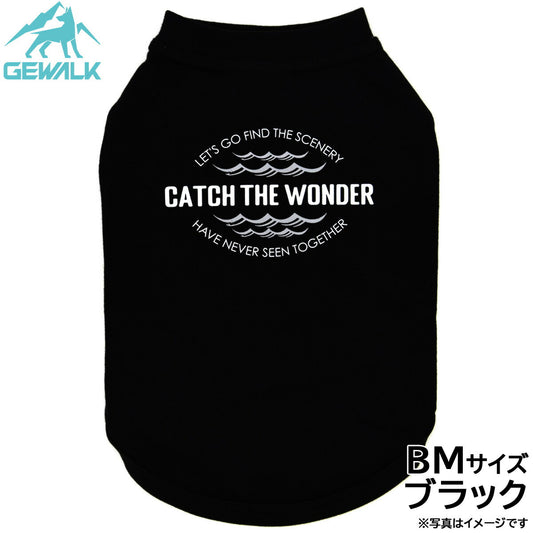 ジウォーク GEWALK センター ウェーブ プリント グラフィック Tシャツ BM ブラック