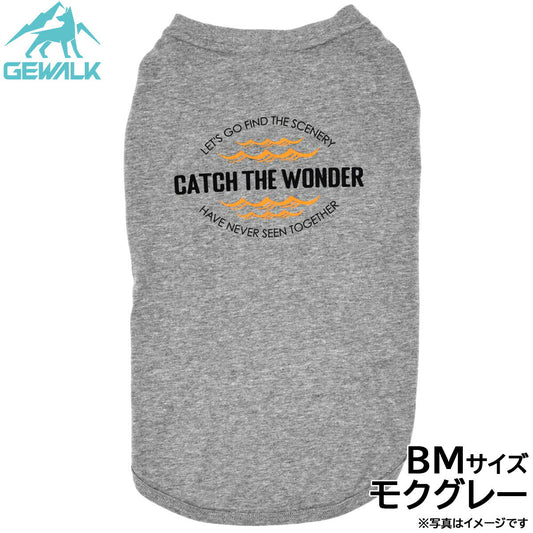 ジウォーク GEWALK センター ウェーブ プリント グラフィック Tシャツ BM モクグレー