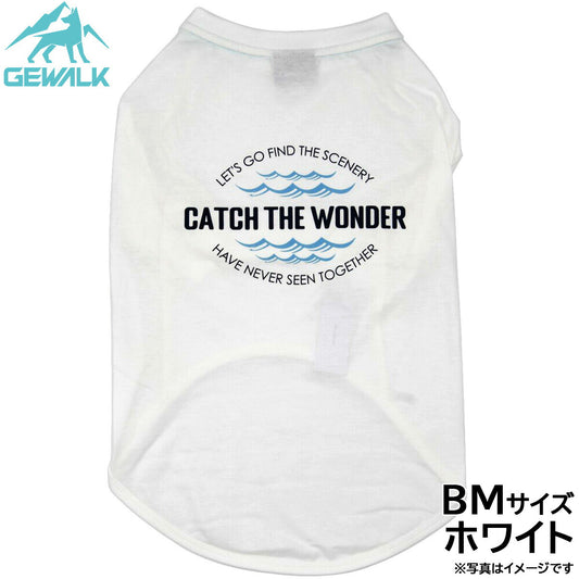 ジウォーク GEWALK センター ウェーブ プリント グラフィック Tシャツ BM ホワイト