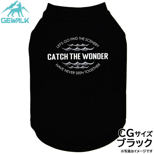ジウォーク GEWALK センター ウェーブ プリント グラフィック Tシャツ CG ブラック