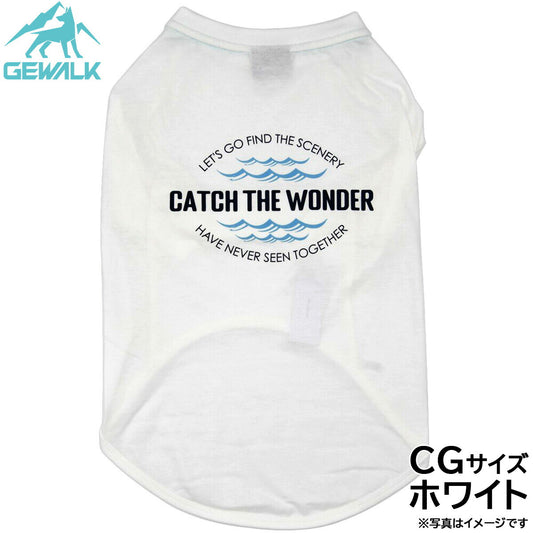 ジウォーク GEWALK センター ウェーブ プリント グラフィック Tシャツ CG ホワイト