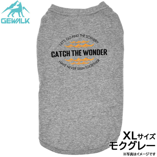 ジウォーク GEWALK センター ウェーブ プリント グラフィック Tシャツ XL モクグレー
