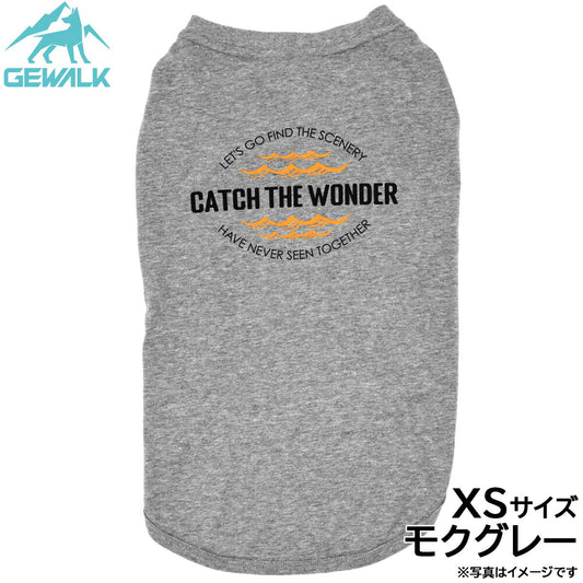 ジウォーク GEWALK センター ウェーブ プリント グラフィック Tシャツ XS モクグレー