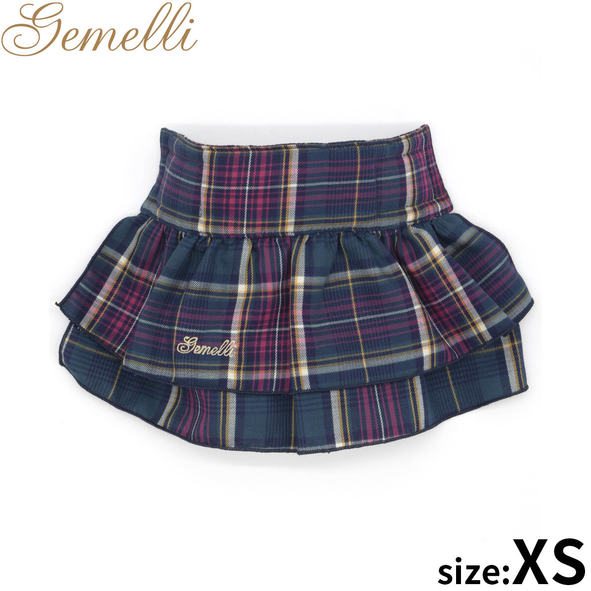 ジェメリ Gemelli クラシカルチェックマナースカート XS ダークグリーン