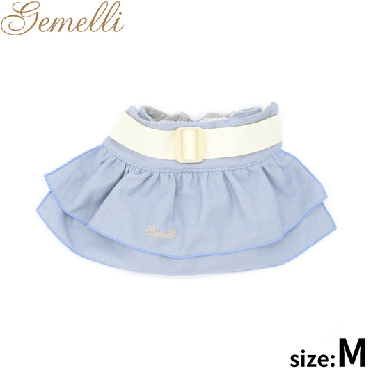 ジェメリ Gemelli デニムマナースカート M ペールブルー