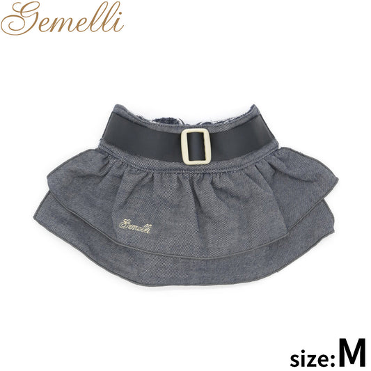 ジェメリ Gemelli デニムマナースカート M ネイビー