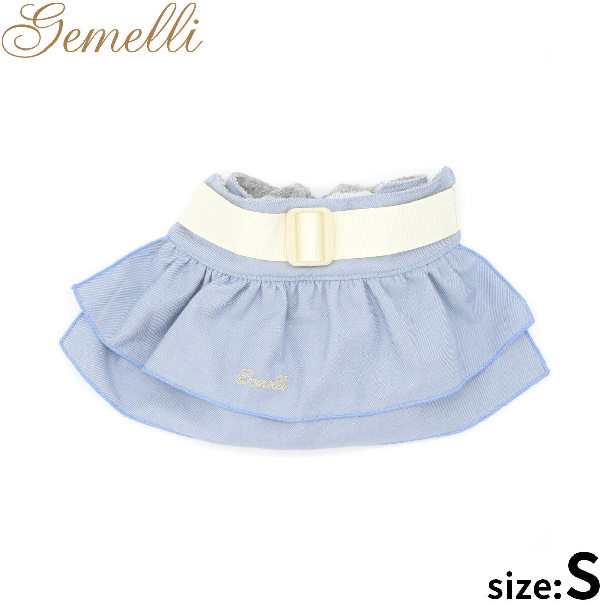 ジェメリ Gemelli デニムマナースカート S ペールブルー
