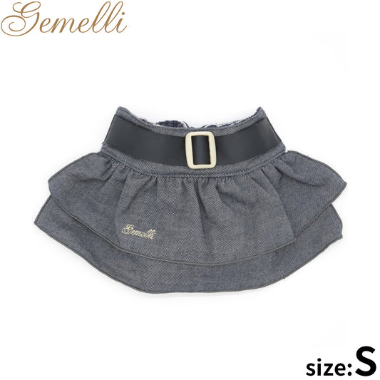 ジェメリ Gemelli デニムマナースカート S ネイビー