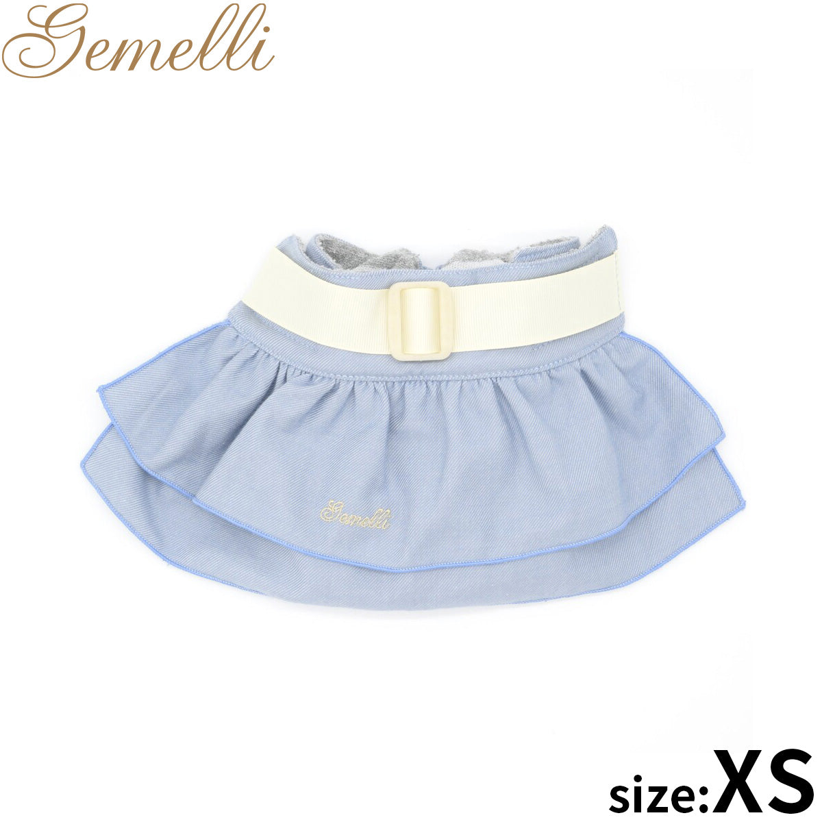 ジェメリ Gemelli デニムマナースカート XS ペールブルー