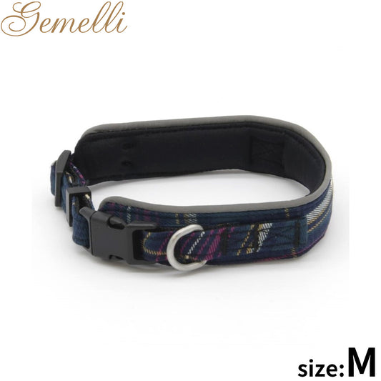 ジェメリ Gemelli クラシカルチェックカラー（首輪） M ダークグリーン