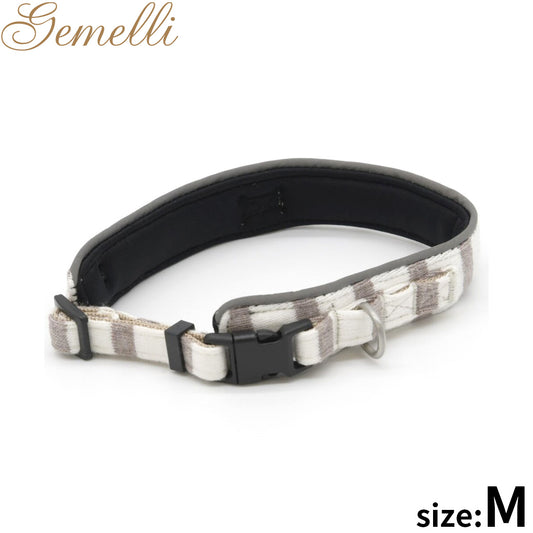 ジェメリ Gemelli ナチュラルボーダーカラー（首輪） M ベージュ