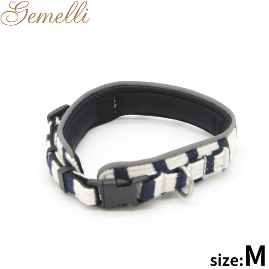 ジェメリ Gemelli ナチュラルボーダーカラー（首輪） M ブラック