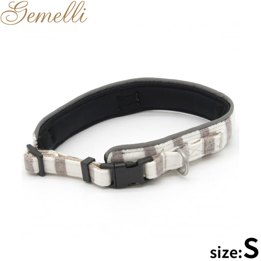 ジェメリ Gemelli ナチュラルボーダーカラー(首輪) S ベージュ
