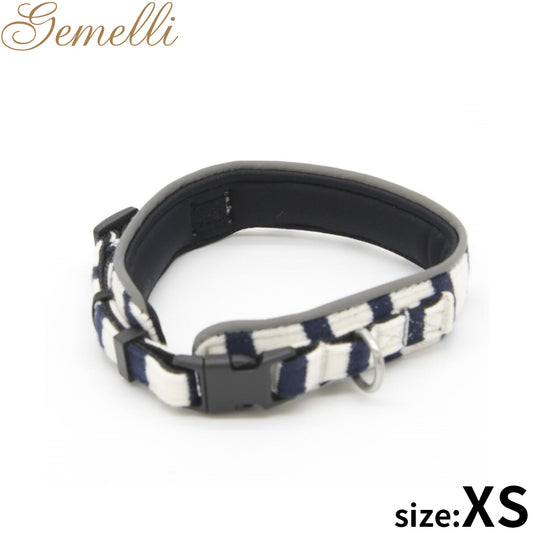 ジェメリ Gemelli ナチュラルボーダーカラー（首輪） XS ブラック